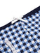 Blue 1930s Rose Gingham Plaid Straps Swimsuit