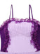 Lavender 1950s Stripe Mesh Ruffle One-Piece Swimsuit
