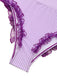 Lavender 1950s Stripe Mesh Ruffle One-Piece Swimsuit