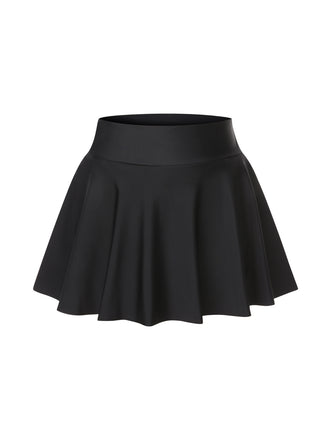 Black 1950s Solid Pocket Shorts Swim Skirt