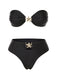 Black 1950s Bandeau Starfish Bikini Set