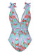 1970s Psychedelic Chevron Deep V-Neck Swimsuit