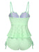 1940s Spaghetti Strap Eyelet Shell Tankini Set