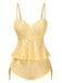 1940s Spaghetti Strap Eyelet Shell Tankini Set