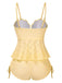 1940s Spaghetti Strap Eyelet Shell Tankini Set
