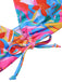 Multicolor 1960s Fruit Print Straps Bikini Set
