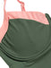1980s Colorblock Strap High-Leg One-Piece Swimsuit