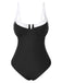 1980s Colorblock Strap High-Leg One-Piece Swimsuit
