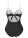 1980s Colorblock Strap High-Leg One-Piece Swimsuit