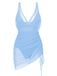 1950s Strap Sheer Mesh Solid One-Piece Swimsuit