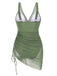 1950s Strap Sheer Mesh Solid One-Piece Swimsuit