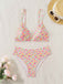 Multicolor 1950s Ditsy Floral Tie Back Bikini Set