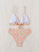 Multicolor 1950s Ditsy Floral Tie Back Bikini Set