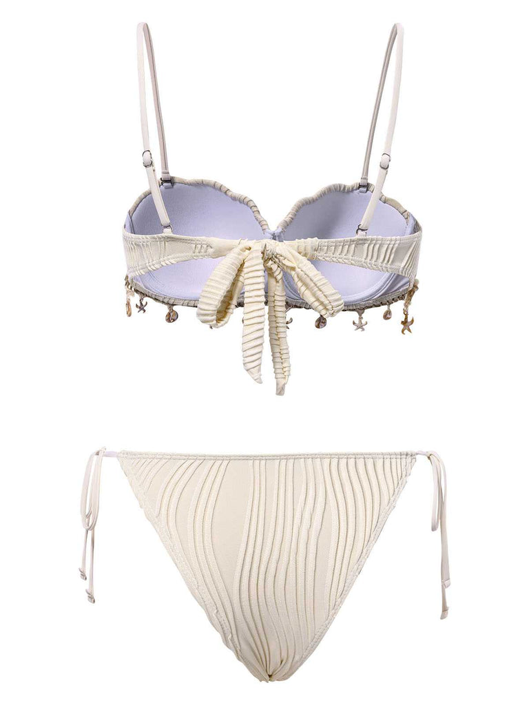 1950s Spaghetti Strap Beach Seashell Starfish Bikini
