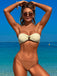 1960s Contrast Bandeau Swimsuit & Pants Cover-Up