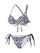 Black & White 1950s Zebra Stripes Starfish Bikini Set