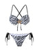 Black & White 1950s Zebra Stripes Starfish Bikini Set