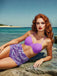 Lavender 1970s Shell Mermaid Scale Bikini Set