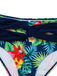 Multicolor 1950s Tropical Plants Patchwork Bikini Set