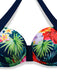 Multicolor 1950s Tropical Plants Patchwork Bikini Set