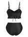 1950s Textured Fabric Colored Stones Bikini Set