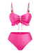 1950s Textured Fabric Colored Stones Bikini Set