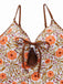 Khaki 1950s Floral Keyhole One-Piece Swimsuit