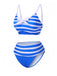 Blue & White 1950s Striped Bow Bikini Set