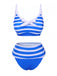 Blue & White 1950s Striped Bow Bikini Set