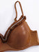 Brown 1950s Shiny Rhinestones Headed Ruffle Bikini Set