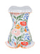 Multicolor 1960s Painted Floral Bandeau One-Piece Swimsuit