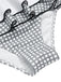 Gray & White 1940s Gingham Plaid Bow Halter Swimsuit