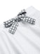 Gray & White 1940s Gingham Plaid Bow Halter Swimsuit