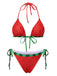 Red 1960s Watermelon Bow Tie Bikini Set
