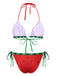 Red 1960s Watermelon Bow Tie Bikini Set