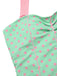 1960s Halter Contrast Polka Dots Heart Swimsuit