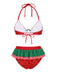 Red 1950s Watermelon Ruffled Bikini Set