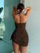 2PCS 1950s Lace-Up Halter Swimsuit & Cover-Up