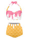 Pink 1970s Halter Ice-Cream Cone High-Waist Bikini