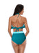 1940s High-Waist Colorblock Ruffled Halter Swimsuit