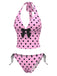 1970s Halter Polka Dots Bow Bikini Set