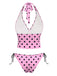 1970s Halter Polka Dots Bow Bikini Set
