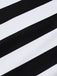 Black 1980s One-Shoulder Hollow Skull Stripe Swimsuit