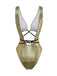 Elegant 1970s Vintage V Neck Swimsuit 4