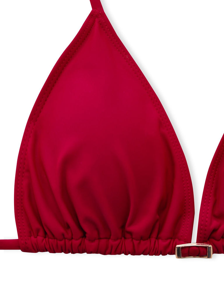 1950s Deep V-Neck Crochet Mesh Halter Swimsuit Set