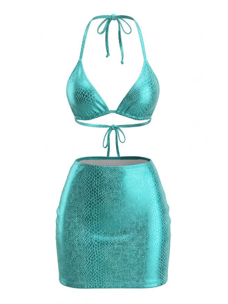 Turquoise 1980s Vintage V Neck Swimsuit 1
