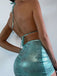 Turquoise 1980s Vintage V Neck Swimsuit 4