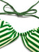 Green 1950s Striped Terry Halter Bikini Set