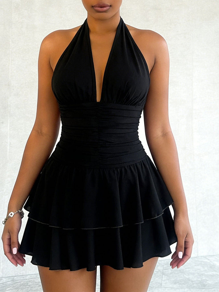 1980s Halter Tie Waist Dress 4