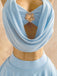 [Pre-Sale] 2PCS Light Blue 1980s Halter Backless Tube Top & Skirt Set